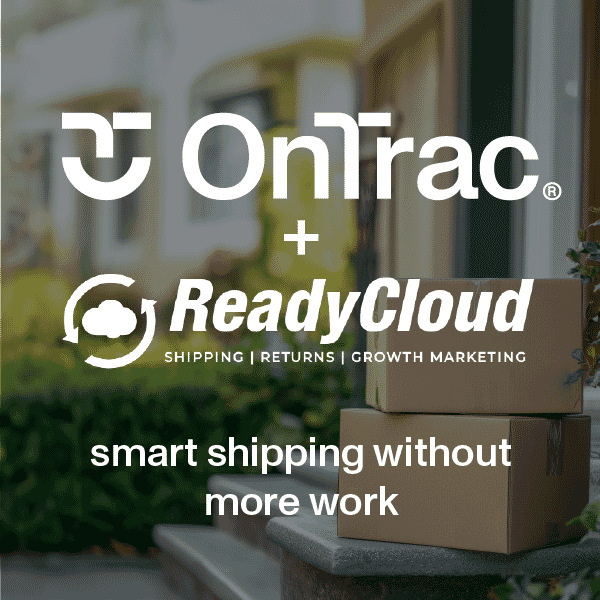 OnTrac logo + ReadyCloud Logo = smart shipping, without more work